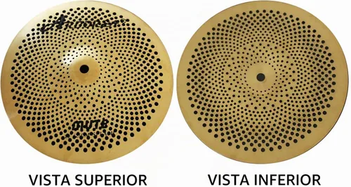 Vista 6 de Arborea - Platillo Splash de Bajo Volumen de 10 Pulgadas Dorado para Práctica de Set de Batería