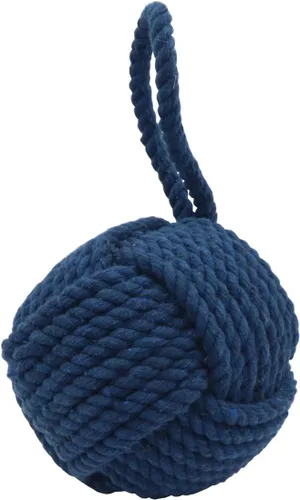Vista 3 de The Metal Magician - Cuerda para tope de puerta náutico con nudo de marinero, decorativo debajo del montaje, hecho a mano, con asa para suelo Azul