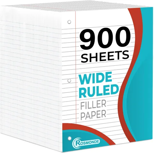 Vista 14 de Rosmonde Papel de hojas sueltas a granel, 3600 hojas, paquete de 24, hojas cuadriculadas, 8 x 10.5 pulgadas, 150 hojas/paquete, 3 perforaciones
