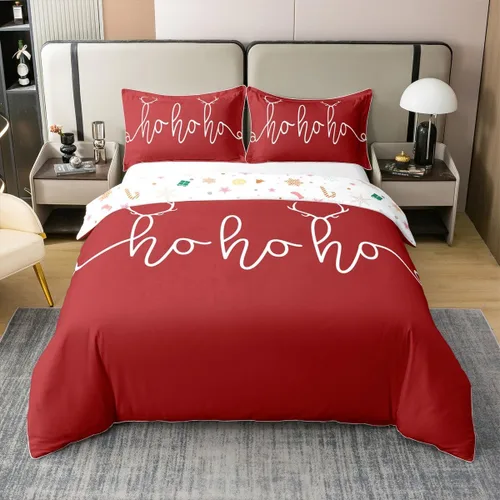 Vista 16 de Funda de edredón de árbol de Navidad 100% algodón natural, juego de ropa de cama de copos de nieve de Navidad para niños y niñas, funda de edredón