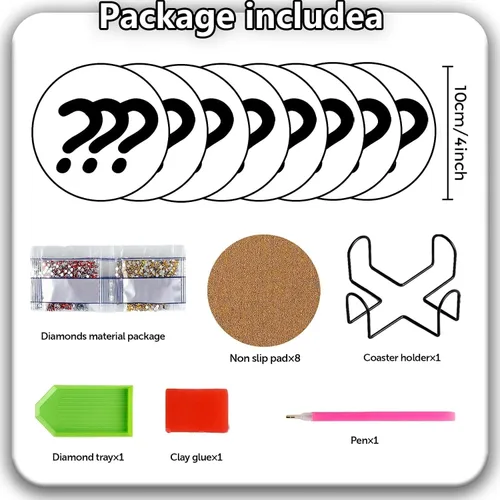 Vista 2 de 200 Estilos de Posavasos de Diamante Caja Sorpresa con Soporte DIY Arte de Diamante Posavasos Caja Sorpresa para Adultos Kits de Diamantes