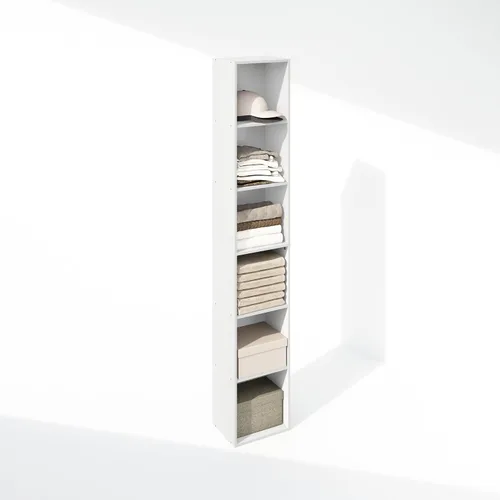 Vista 3 de Furinno Cubicle - Organizador de armario de 6 niveles y almacenamiento, organizador de armario, estante abierto, para armario, dormitorio, sala