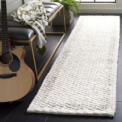 Vista 14 de SAFAVIEH Natura Collection Runner Rug - 2'3" x 8', Beige & Ivory, Handmade Wool, Ideal for Living Room, Hallway, Foyer, Bedroom (NAT713B-28)