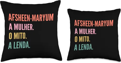 Vista 3 de Funny Portuguese First Name Design - Afsheen-Maryum Throw Pillow