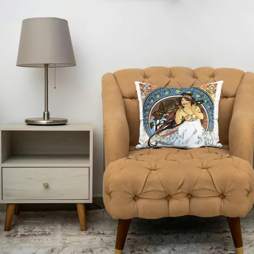 Vista 3 de 3dRose Mucha - Muse of Music - Funda de almohada, 16 x 16 pulgadas (pc_171470_1)