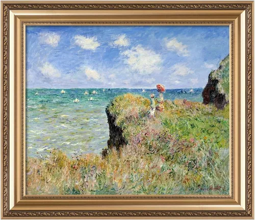Vista 152 de IPIC - Reproducción artística de los lirios de agua de Claude Monet 1906, impresiones giclée coinciden con el marco dorado clásico, arte de pared
