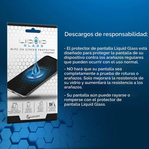 Vista 6 de LIQUID GLASS Protector de Pantalla Líquido Resistente a Arañazos y Roturas Protección Nano para Todos los Teléfonos Tabletas Relojes Inteligentes