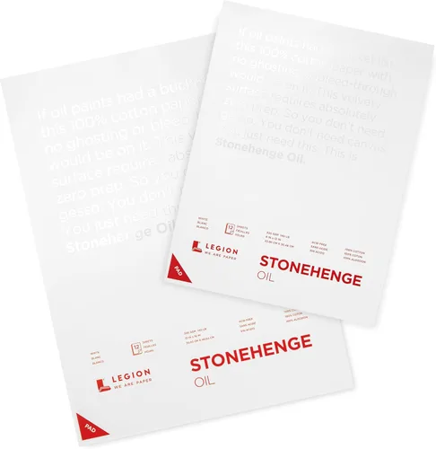 Vista 7 de Stonehenge Aceite 11.29 oz 9x12 Almohadilla Blanca, 12 Hojas