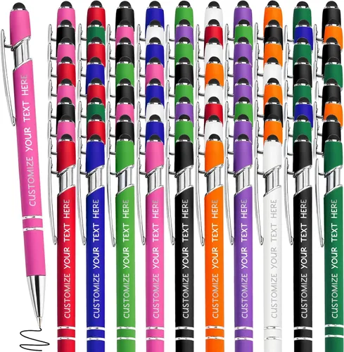 Vista 27 de Bolígrafos personalizados con lápiz óptico y grabado gratis, bolígrafos personalizados para negocios, graduación, aniversarios (hasta 500 unidades)