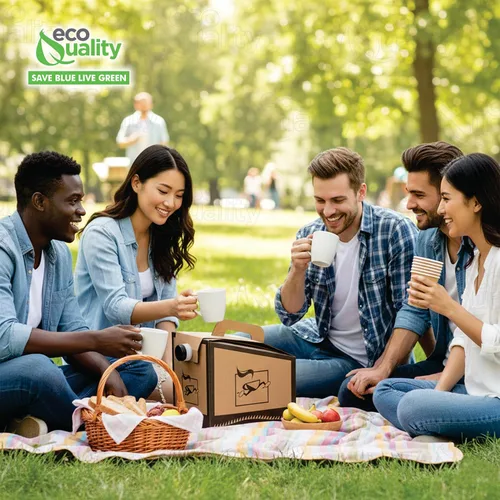 Vista 5 de EcoQuality Dispensador de café portátil desechable [paquete de 10] para jarra aislada de bebidas frías y calientes, caja de Joe to Go, gran portador