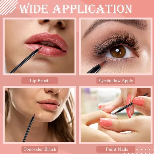 Vista 5 de Yaomiao 120 brochas desechables para labios, aplicadores de labios pequeños, cepillo multifuncional a granel para lápiz labial, maquillaje