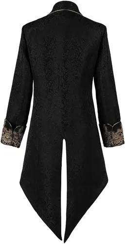 Vista 2 de Crubelon Chaqueta medieval steampunk para hombre, estilo gótico, victoriano, uniforme