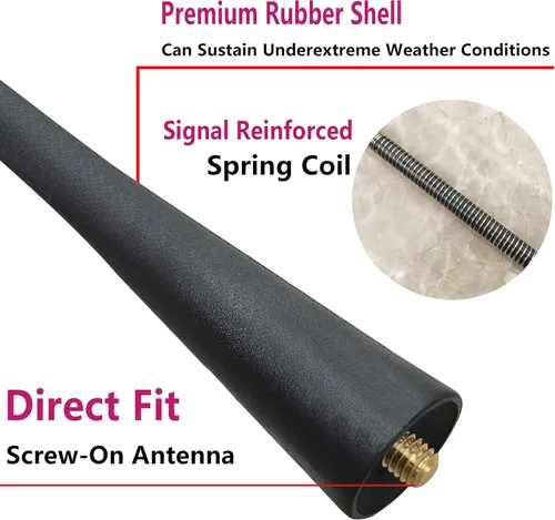 Vista 6 de Antena de goma para BMW Z3 (1996-2002), antena BMW Z3 – 7 pulgadas a prueba de lavado de coche, bobina de cobre interna reemplazo del mástil