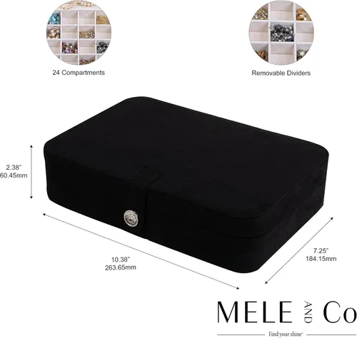 Vista 3 de Mele & Co. Maria - Joyero de felpa para aretes y anillos - Elección
