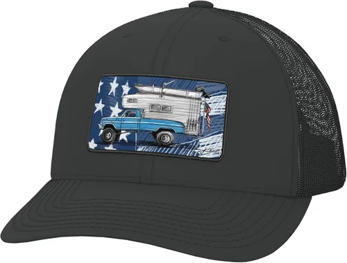 Vista 78 de HUK - Gorra de camionero de malla para hombre con cierre a presión Gorra de pesca antirreflectante