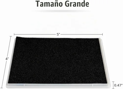 Vista 2 de Almohadilla de tinta, almohadilla de tinta lavable de 5 x 4 pulgadas para niños, color negro