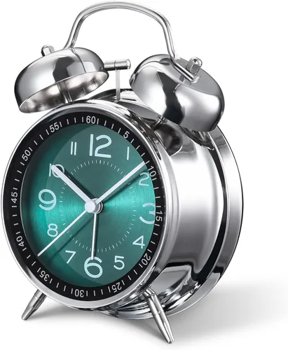 Vista 11 de Cadmos Reloj despertador con alarma fuerte para personas que duermen profundamente, diseño retro de 10 cm, silencioso, sin tic-tac, de cuarzo