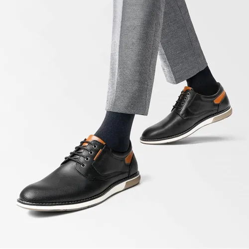 Vista 8 de Bruno Marc Zapatillas de vestir Oxford Casual Derby para hombre Negro