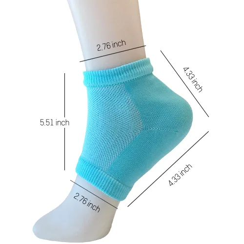 Vista 5 de Calcetines hidratantes de talón de gel para reparar el talón seco y agrietado, suaviza, calma y revitaliza tus pies, para hombres y mujeres