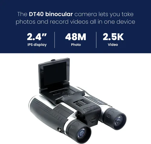 Vista 6 de thunderb Binoculares digitales con cámara y grabación de video de 12 x 32 pulgadas, videocámara para cámaras de observación de aves, binoculares