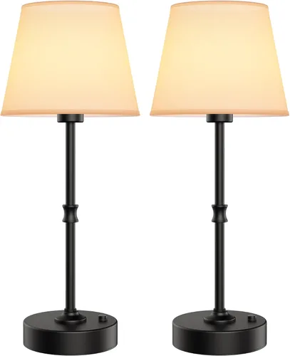 Vista 12 de EppieBasic Lámpara de mesa inalámbrica recargable: carga rápida y larga duración, luz cálida de 2700 K, pequeñas lámparas doradas vintage, comedor