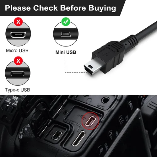 Vista 3 de Cable USB UC-E4 compatible con Nikon D40 D40X D50 D60 D70 D70S D80 D90 D100 D200 D300 D300S D610 D700 D3000 D3100 D7000 D1H D2X D2 Cámara réflex