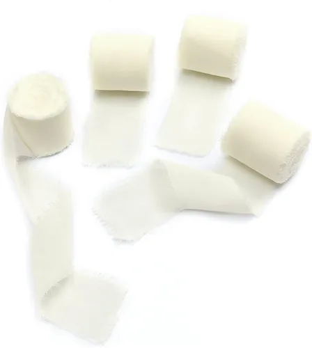 Vista 14 de 4 rollos de cinta de seda hecha a mano con flecos de 1.5 pulgadas x 5 yardas (4 rollos de 20 yardas) para invitaciones de boda, ramos de novia