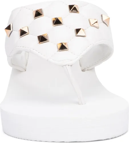 Vista 6 de Olivia Miller Zapatos de moda para mujer, galería de piel sintética vegana con diamantes de imitación, sandalias con correa en T, estilo tanga