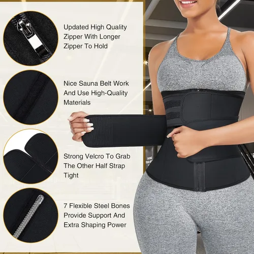 Vista 4 de FeelinGirl Fajas Colombianas Underbust 3 Segmented Waist Trainer Corsets Body Shaper Hook And Eye Black
