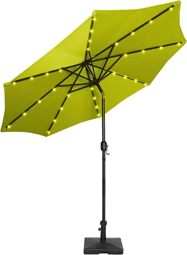 Vista 12 de WestinTrends Cyrus - Sombrilla de patio al aire libre de 9 pies Negro/Blanco