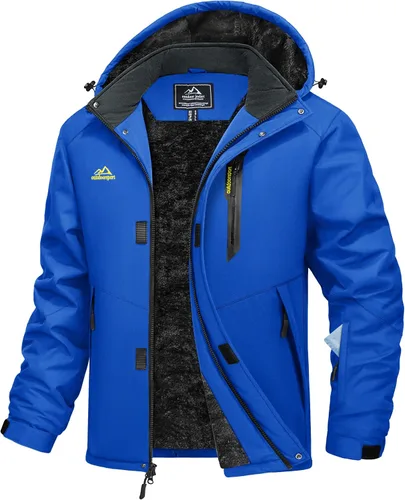 Vista 11 de MAGCOMSEN Chaqueta de invierno para hombre, chaqueta impermeable de esquí, nieve, abrigo de snowboard cálido con múltiples bolsillos