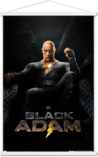 Vista 18 de Trends International DC Comics Movie Black Adam - Póster de pared de una hoja Versión enmarcada Barnwood