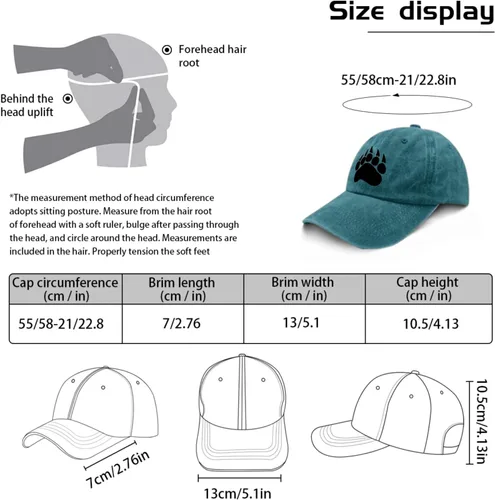 Vista 3 de Hats The Bear's Tracks Dad Hats, Vintage Baseball Caps for Women