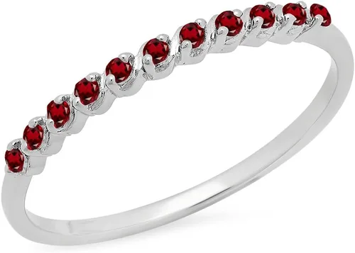Vista 9 de Dazzlingrock Collection Anillo apilable de plata de ley para mujer, 0.12 quilates (ctw)