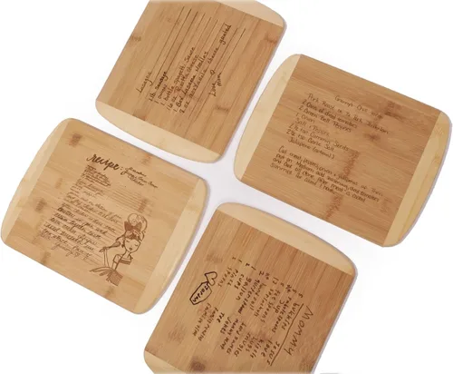 Vista 5 de Tabla de cortar de madera personalizada para recetas (gruesa), grabado a mano, receta Receta familiar, regalo de reliquia familiar Embutidos