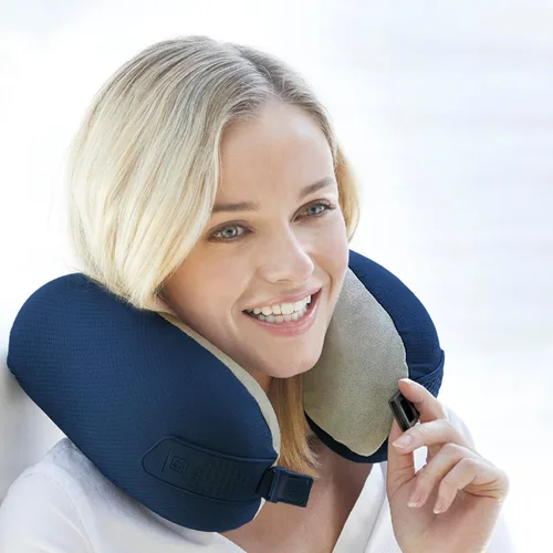 Vista 9 de Go Travel American Dreamer, almohada de viaje de lujo, almohada de cuello de espuma viscoelástica Adjustable Front Closure, Ideal for Airplane