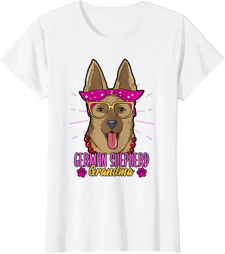 Vista 15 de Camiseta de piel de pastor alemán para mujer, con diseño de pata de mamá, padre, amor, perros, perro, Negro, S