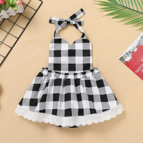 Vista 2 de Vestido de fiesta de Navidad para mujeres y niños y niñas, vestido de tutú a cuadros rojos con capa con capucha, capa y disfraz familiar a juego