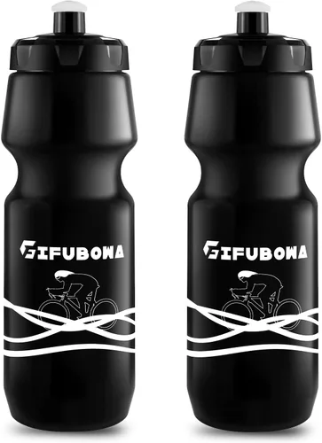 Vista 15 de 750ml Bike Water Bottle with Holder Combo 2 Pack Dishwasher Safe 2 Black/white+ 2 Cage