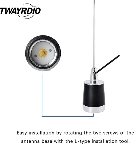 Vista 7 de TWAYRDIO Antena NMO de Doble Banda, Antena Bidireccional de 144MHz VHF y 430MHz UHF para Radios Móviles Motorola Kenwood Icom Vertex Blackbox HYT