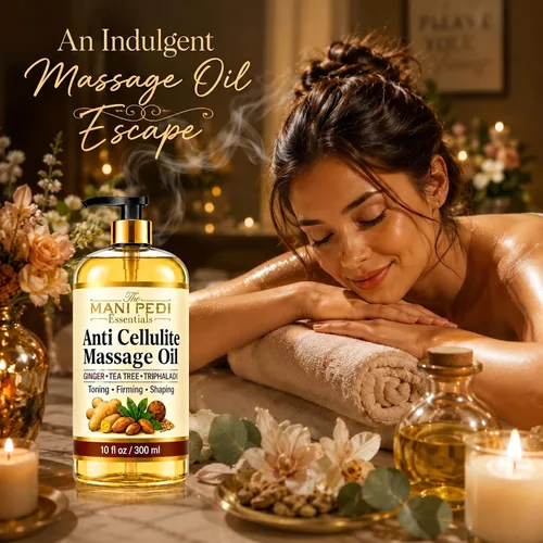 Vista 5 de TMPE Aceite de masaje anticelulítico con jengibre, árbol de té y hierbas Cuidado corporal dirigido · Tonos, Firmas y Formas visibles · Jengibre
