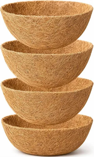 Vista 20 de Y&M 2 piezas de forro redondo de fibra de coco de 10 pulgadas, repuesto de fibra de coco natural para cesta colgante de 10 pulgadas