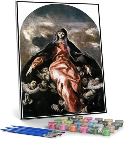 Vista 10 de Kits de pintura por números para adultos y niños festín en la casa de Simón Pintura por El Greco DIY pintura al óleo por números Kits de pintura por