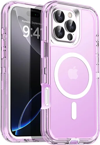 Vista 22 de AICase Funda transparente para iPhone 16e/13/iPhone 14, compatible con MagSafe 3 en 1, resistente protección contra caídas, cuerpo completo, a