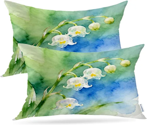 Vista 26 de Batmerry Autumn Maple Leaves Throw Pillow Covers, red Fall Orange Leaves Decorative Pillow Covers Digital Printing Blended for Couch Sofa Bed