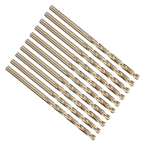 Vista 276 de PATIKIL Broca Jobber de 0.039 in, vástago recto M35 cobalto 5% acero de alta velocidad 135° acabado dorado para metal duro de acero inoxidable - 2