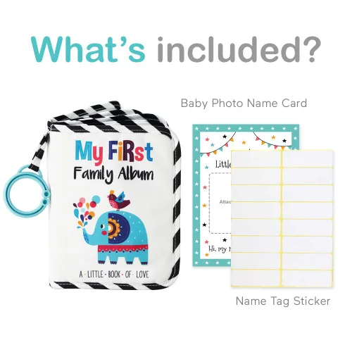 Vista 2 de Urban Kiddy™ Mi Primer Álbum Familiar del Bebé Juego de Regalo de Libro de Tela Fotográfico Suave para Recién Nacidos, Niños Pequeños y Niños