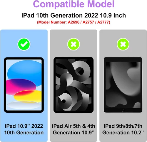 Vista 2 de Protector de pantalla de privacidad para iPad de 10.9 pulgadas de dureza 9H (para versión 2022, 10ª generación, A2696/A2757/A2777), antiarañazos