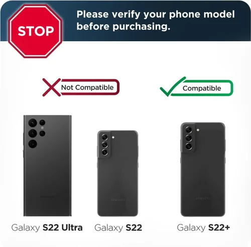 Vista 2 de Encased Funda con clip para cinturón de Samsung Galaxy S22 Plus, parte trasera transparente diseñada para Samsung Galaxy S22 Plus, funda protectora