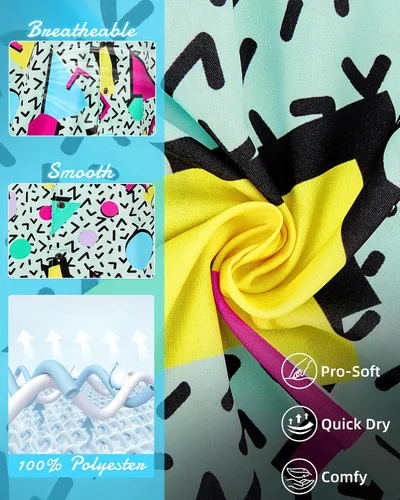 Vista 3 de Zando Camisas hawaianas de los años 80 y 90 para hombre, divertido traje retro de manga corta con botones para fiesta temática discoteca verano playa